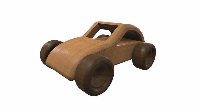 Wooden car toy 3 Free 3D model