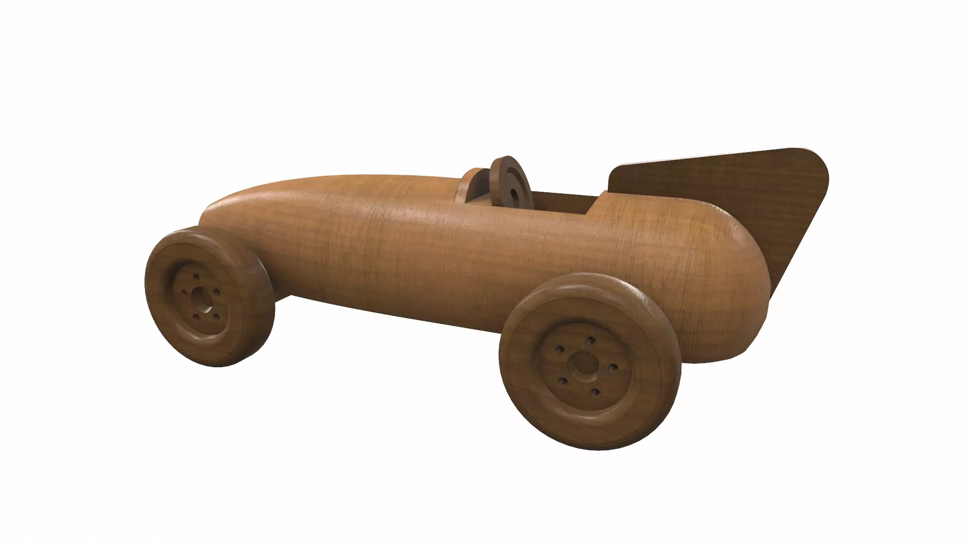 Wooden car toy racer 1 Free 3D model