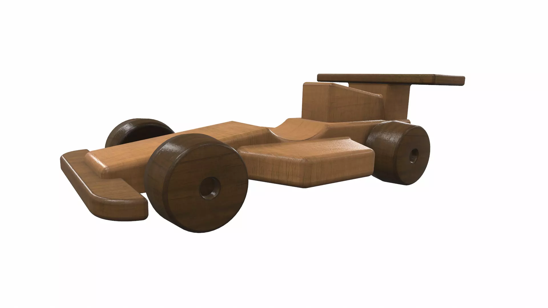 Wooden car toy racer 2 Free 3D model
