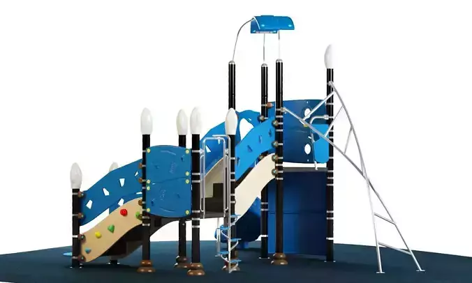 Kids playground equipment with slide climbing 03