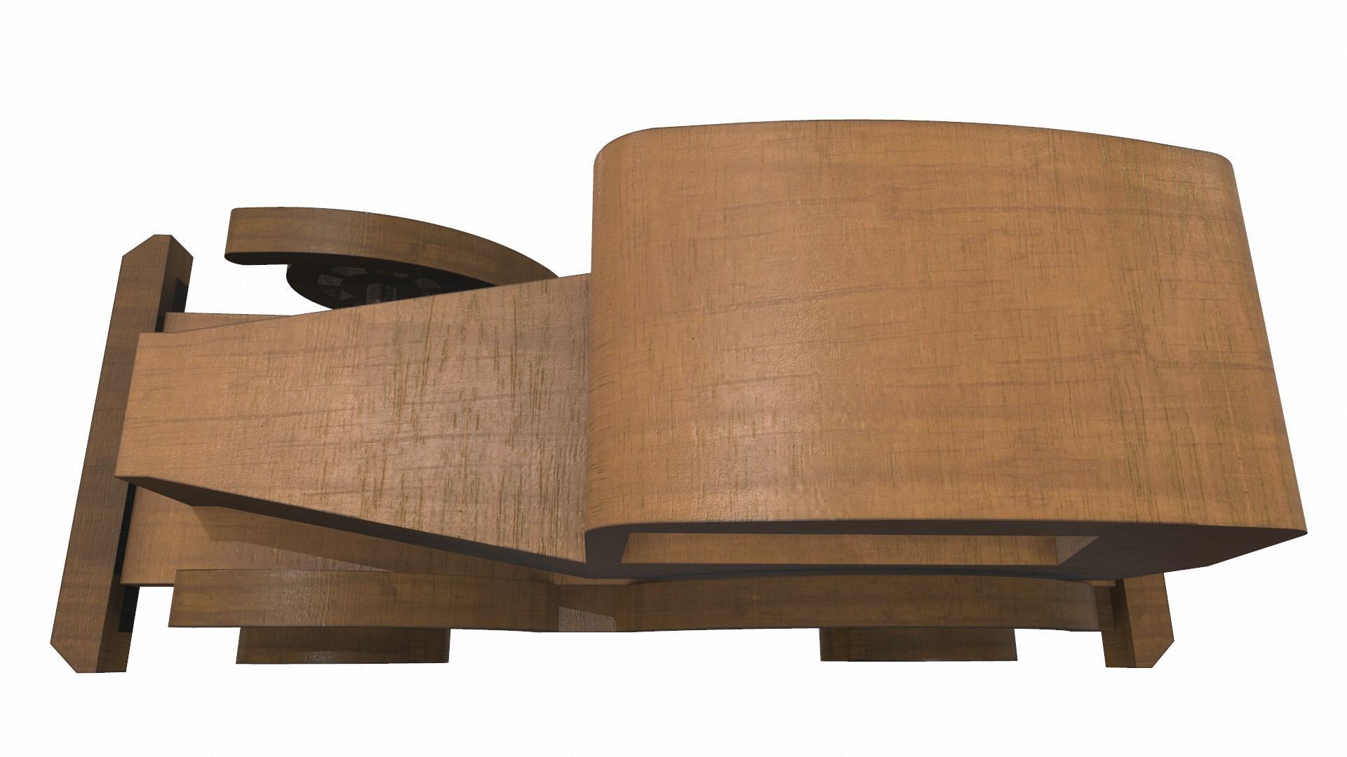 Wooden car toy retro 5 Free 3D model_6