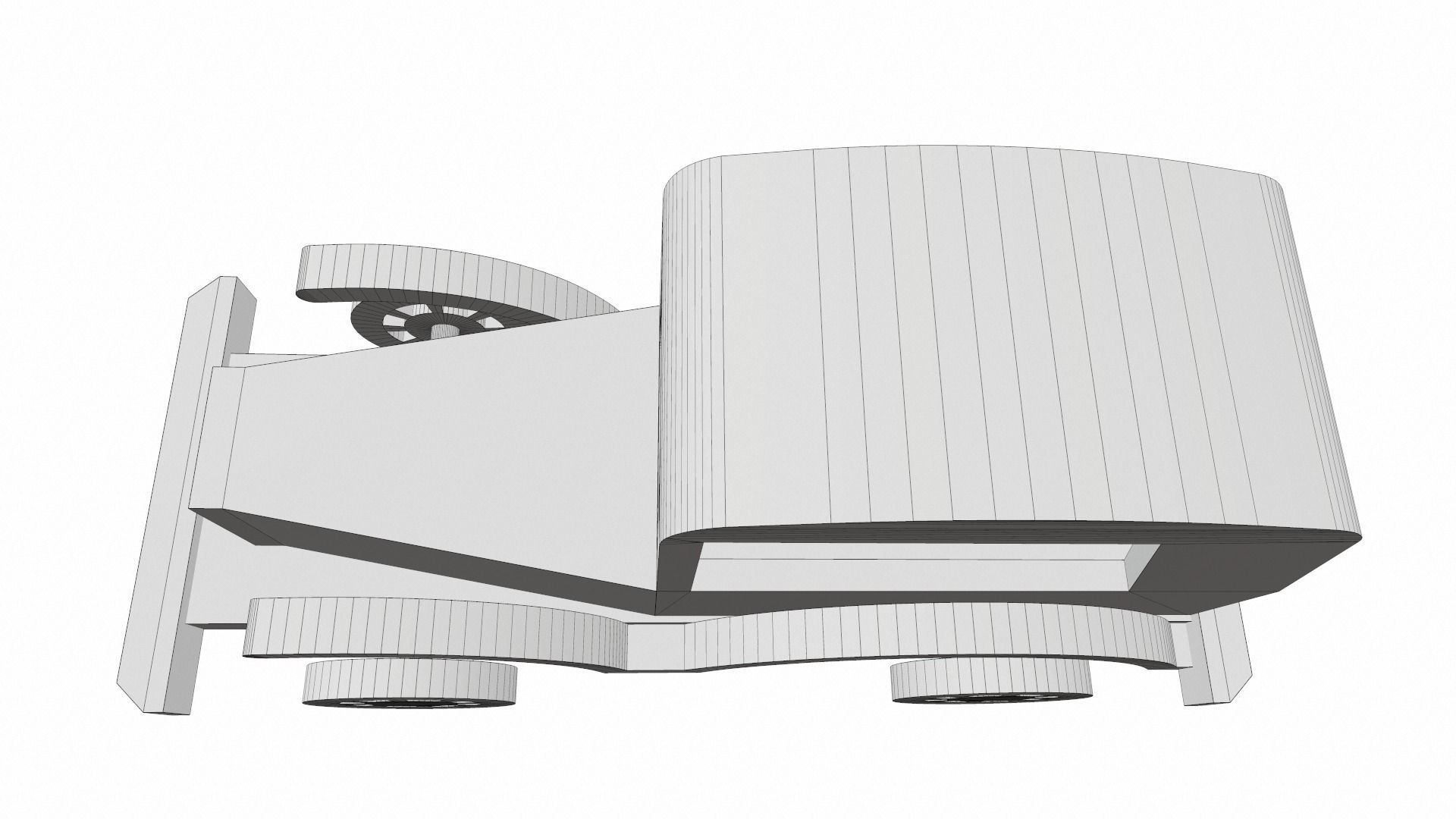 Wooden car toy retro 5 Free 3D model_12