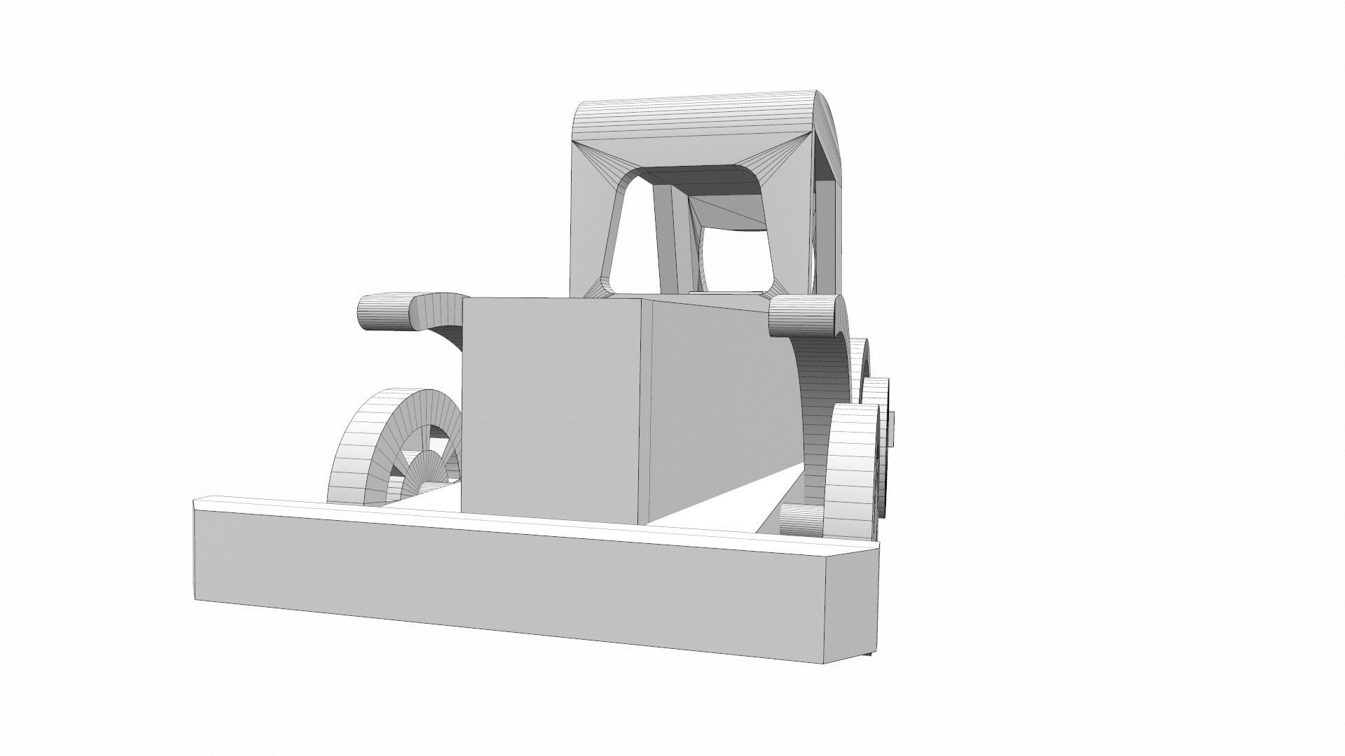 Wooden car toy retro 5 Free 3D model_14