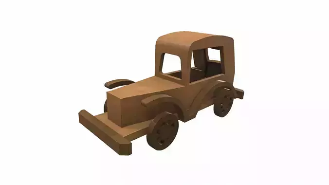 Wooden car toy retro 5 Free 3D model Wooden car toy retro 5 Free 3D model
