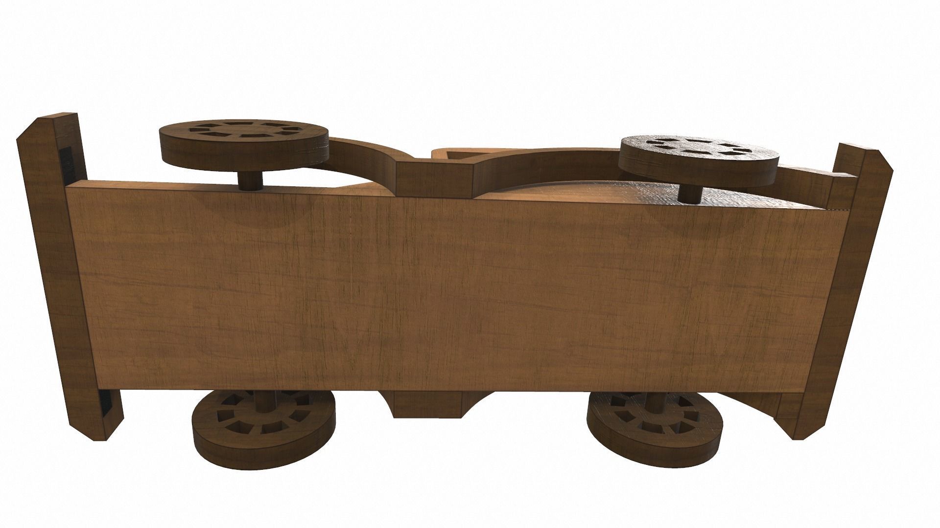Wooden car toy retro 5 Free 3D model_7