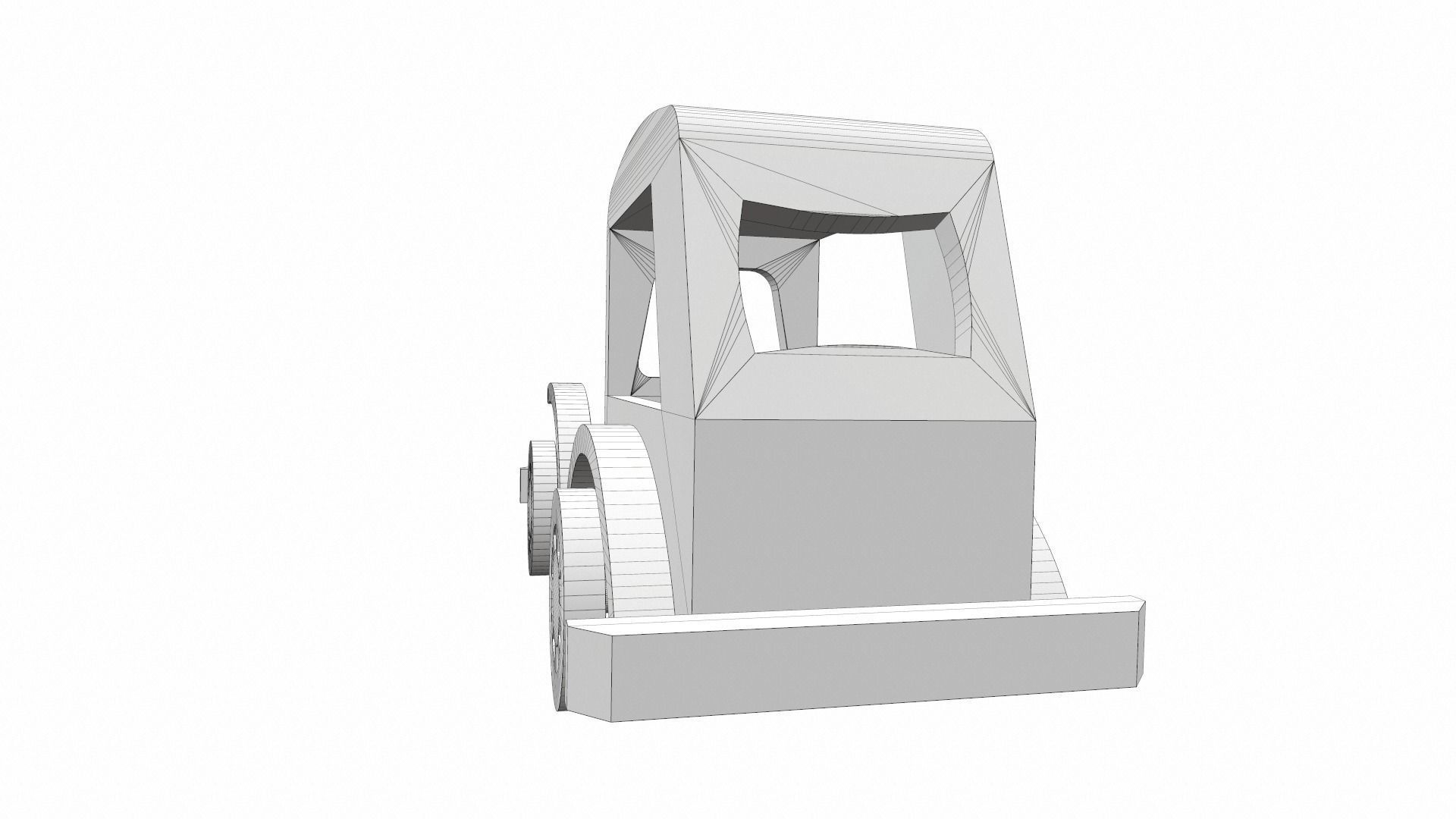 Wooden car toy retro 5 Free 3D model_15