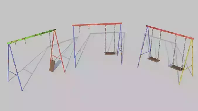 Playground Swings - Low-poly PBR  Low-poly 3D model