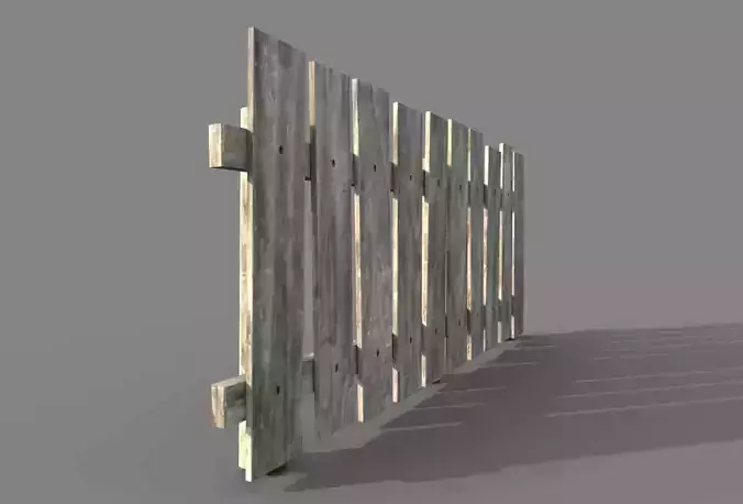 Old wood Fences Low-poly 3D model