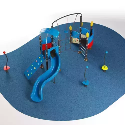 Kids playground equipment with slide climbing 05