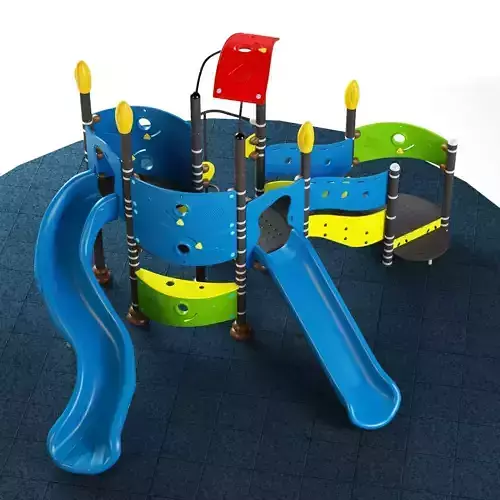 Kids playground equipment with slide climbing 07