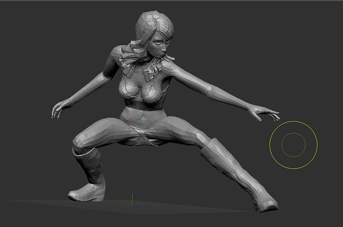 girl fight Free 3D print model
