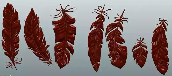 Feathers Set CNC 3D print model