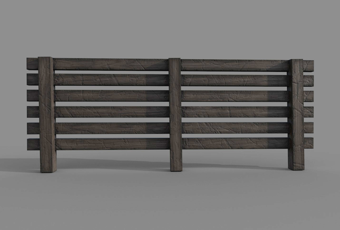 Wood Fence Low-poly 3D model Low-poly 3D model Low-poly 3D model_4