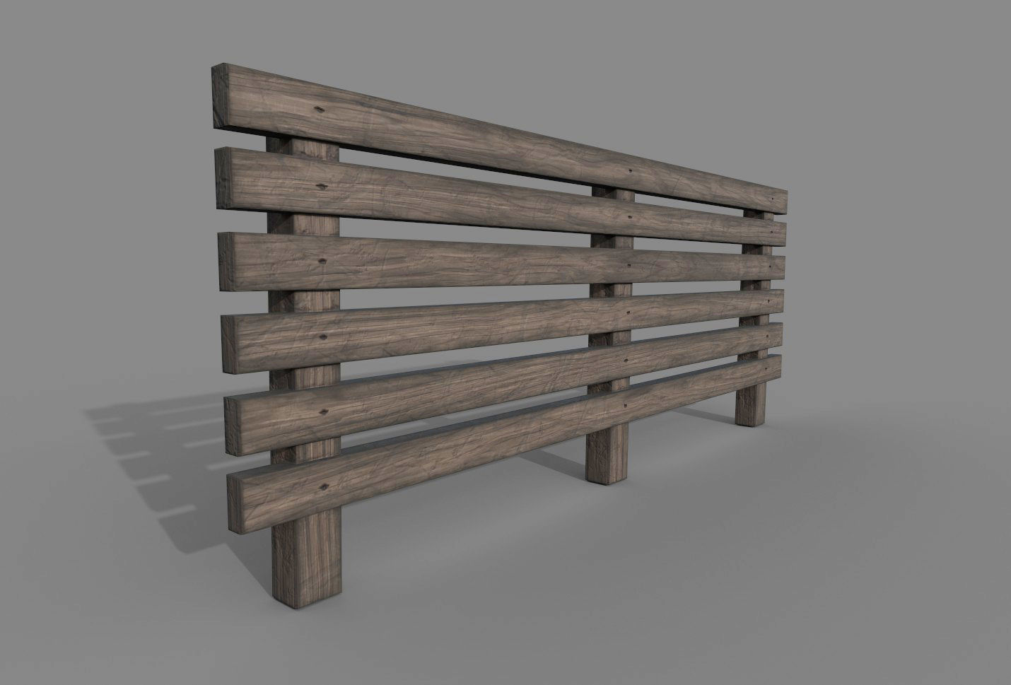 Wood Fence Low-poly 3D model Low-poly 3D model Low-poly 3D model_2