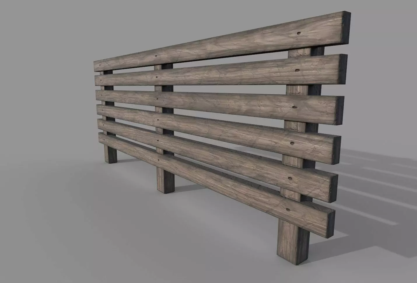Wood Fence Low-poly 3D model Low-poly 3D model Low-poly 3D model_0
