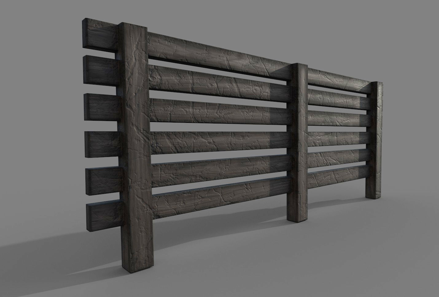 Wood Fence Low-poly 3D model Low-poly 3D model Low-poly 3D model_5
