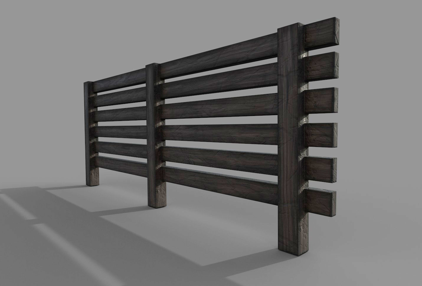 Wood Fence Low-poly 3D model Low-poly 3D model Low-poly 3D model_3