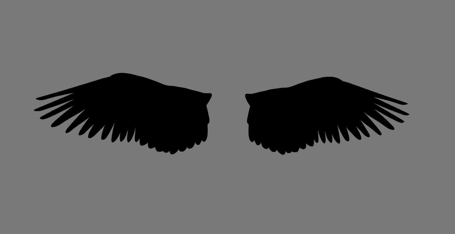 feathered wings Low-poly 3D model_1