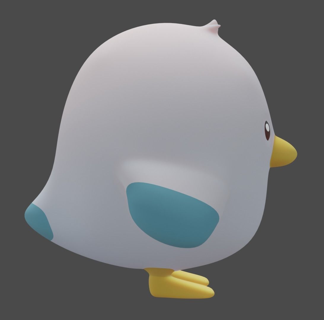 plush bird 3D model_2