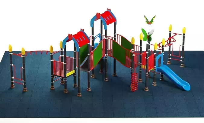 Kids playground equipment with slide climbing 08
