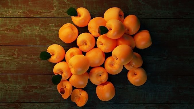 Apricot fruit animation 3D model 4