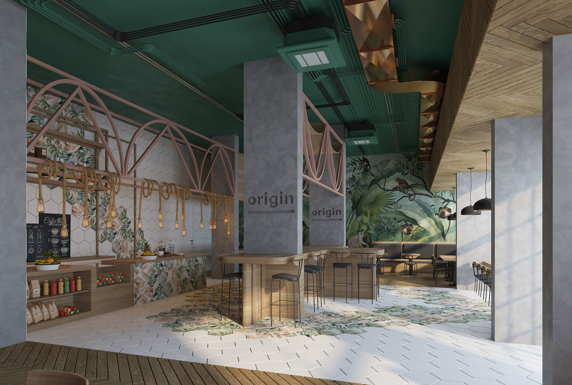 Healthy Cafe and Coffee House 3D model_1