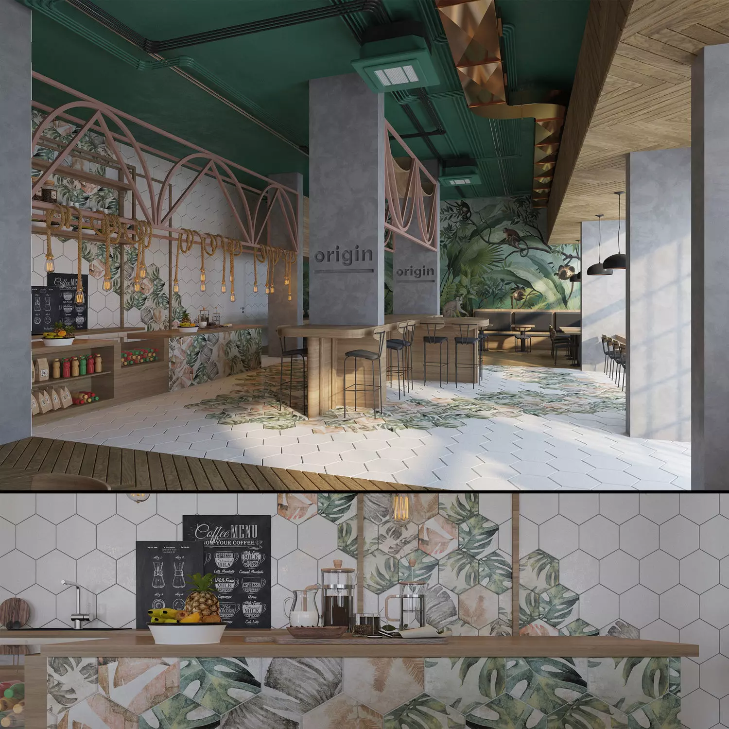 Healthy Cafe and Coffee House 3D model_0