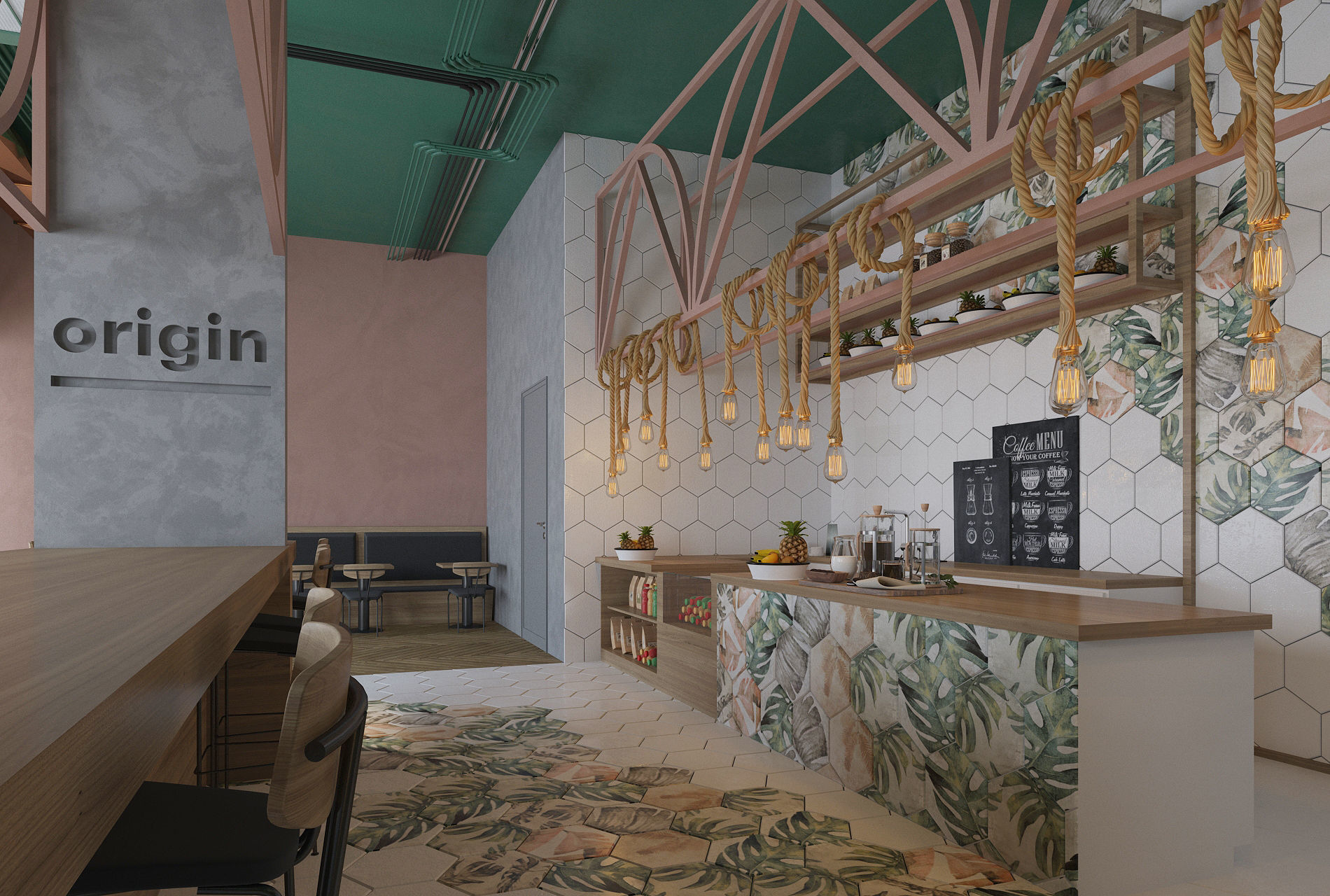 Healthy Cafe and Coffee House 3D model_8