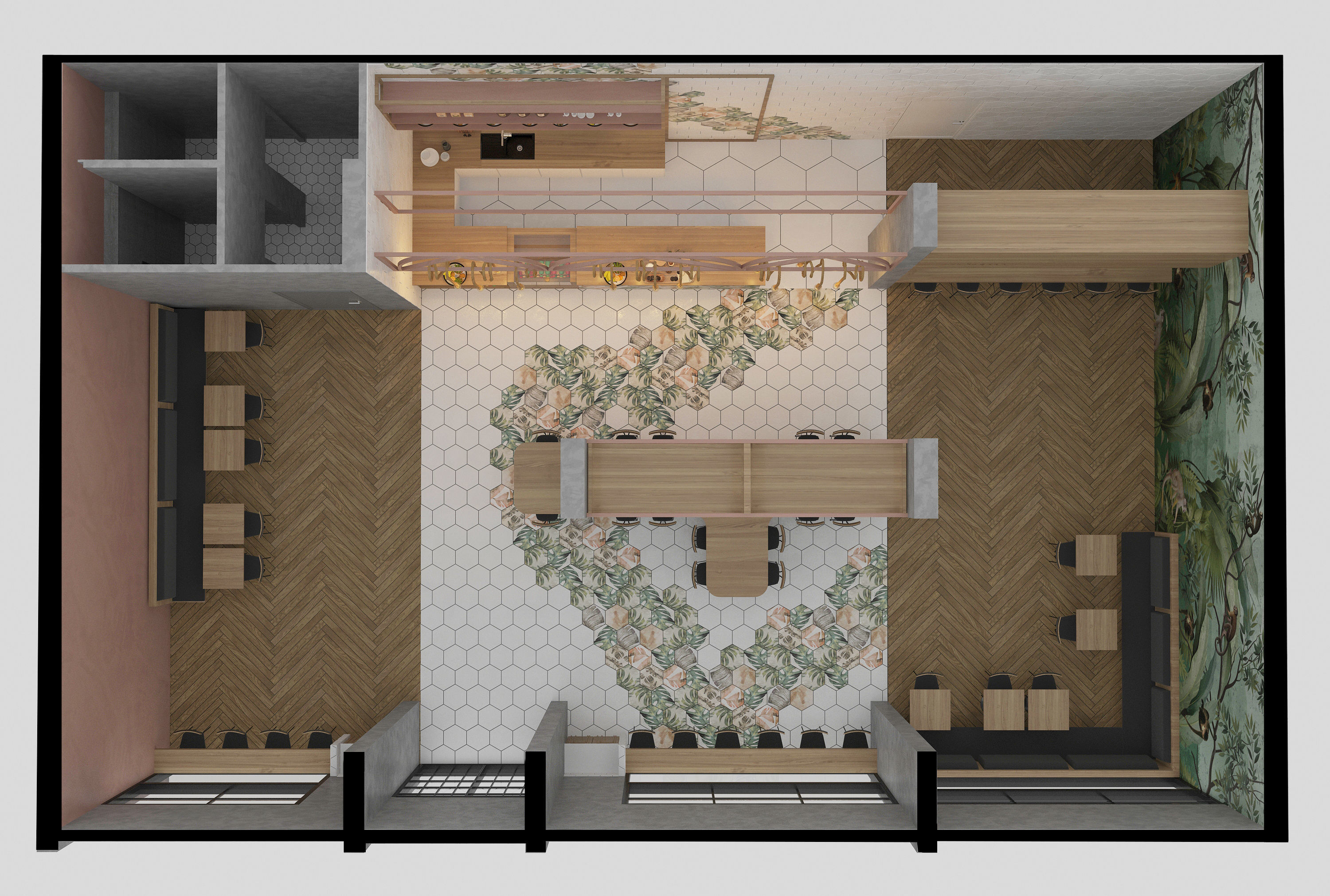 Healthy Cafe and Coffee House 3D model_10