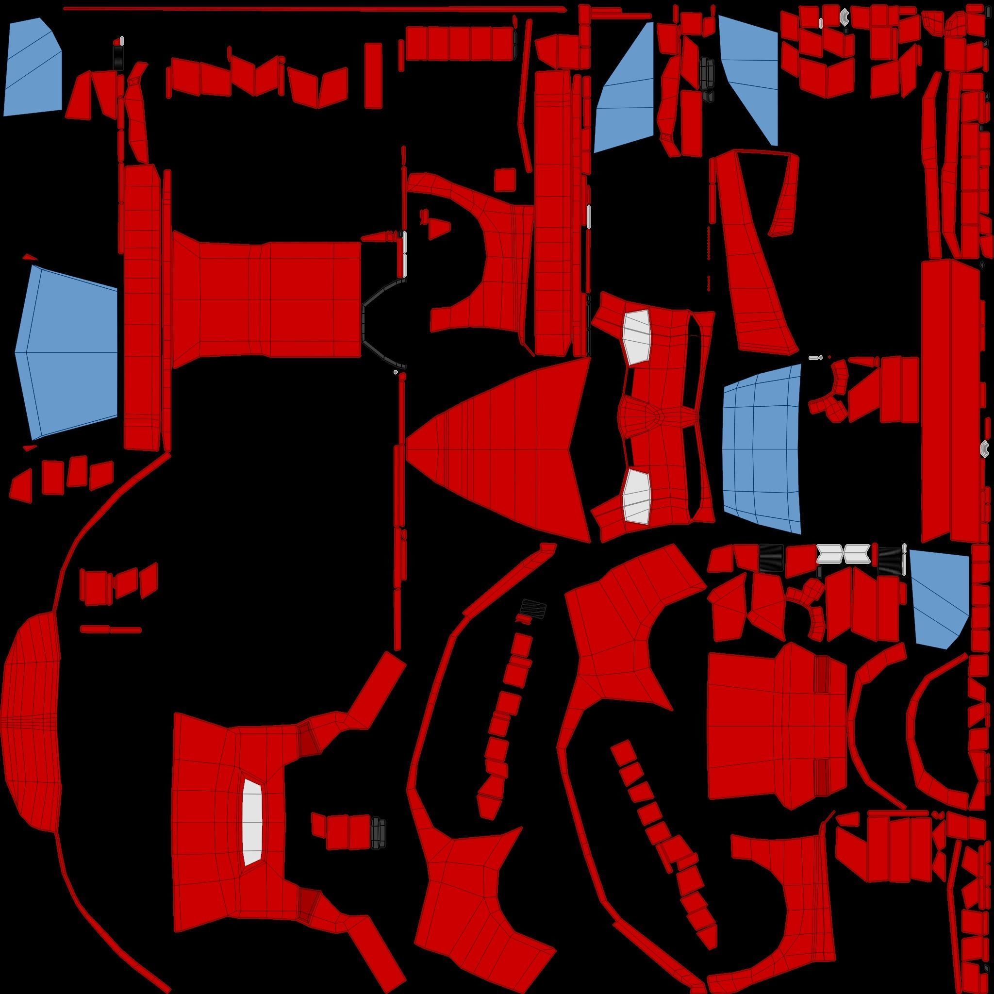 Red Car lowpoly Low-poly 3D model_15