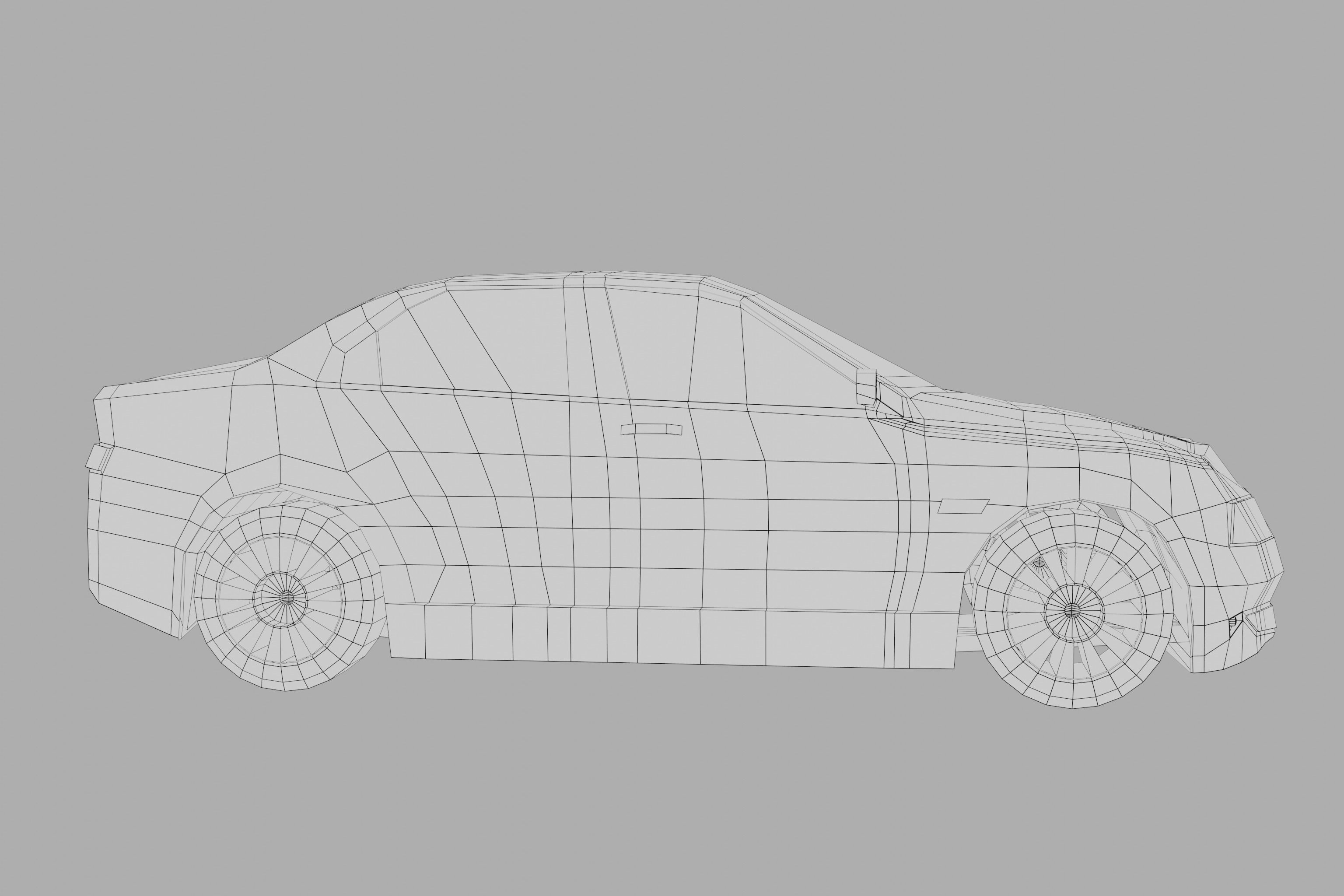 Red Car lowpoly Low-poly 3D model_12