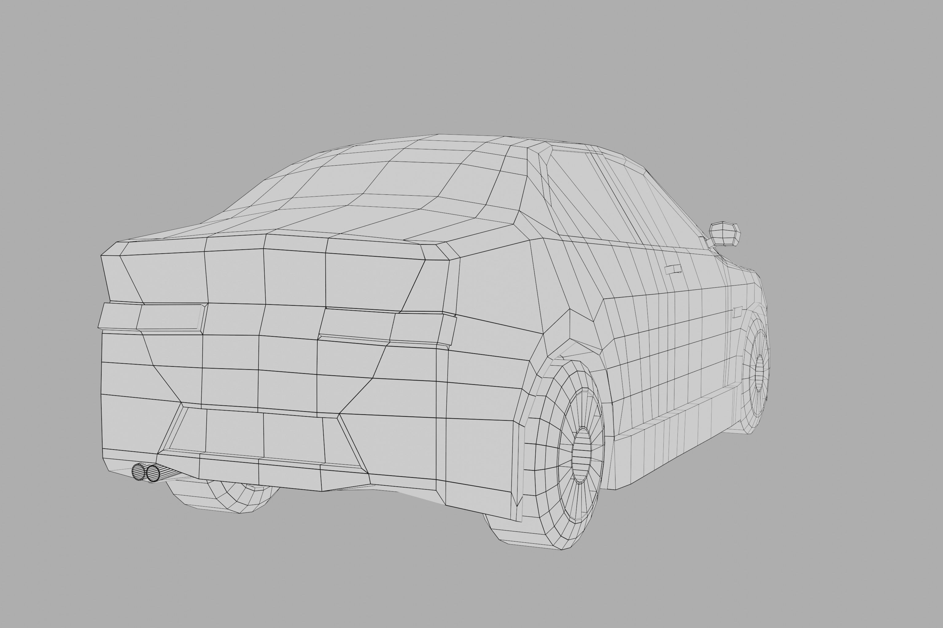 Red Car lowpoly Low-poly 3D model_13