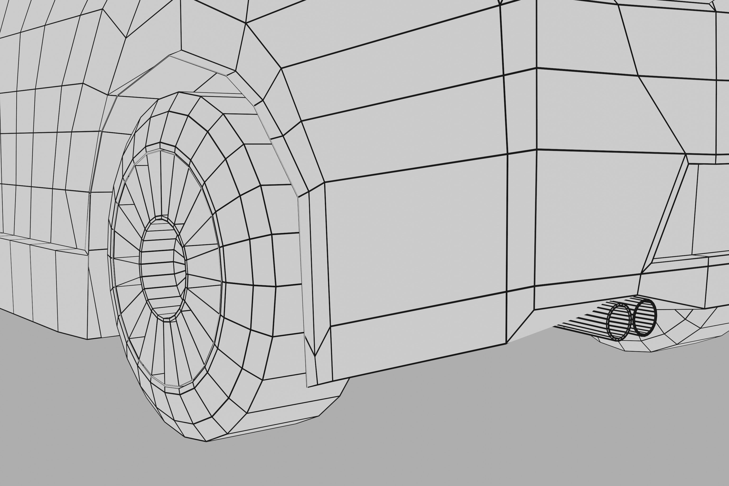 Red Car lowpoly Low-poly 3D model_14