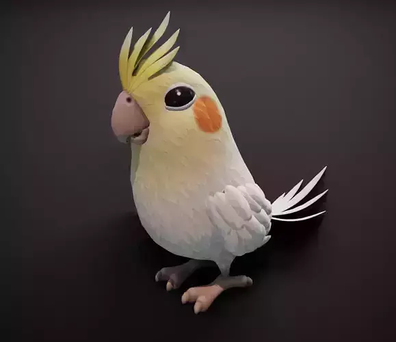 Cartoon Parrot Bird 3D Model Low-poly 3D model