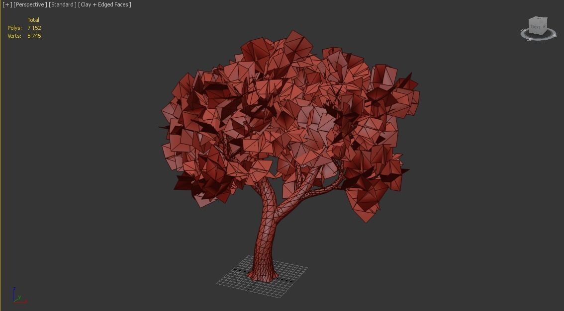 Amur Cork Tree Fall Low-poly 3D model_5