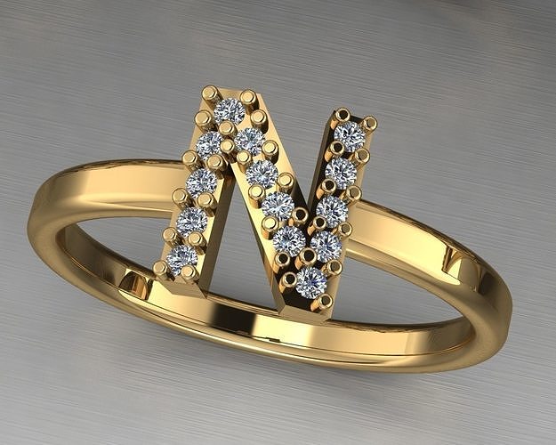 Letter N ring 3D print model