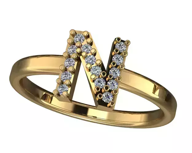 Letter N ring 3D print model