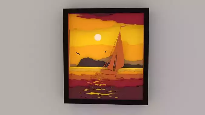 Ship at sea 3D print model