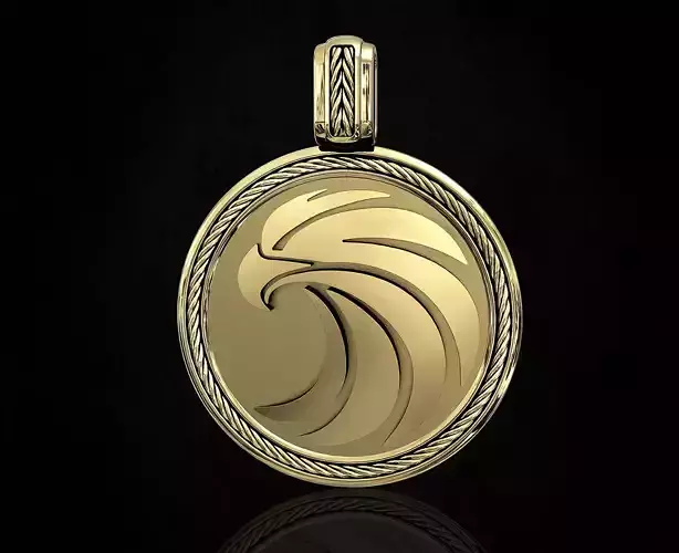 Round eagle pendant