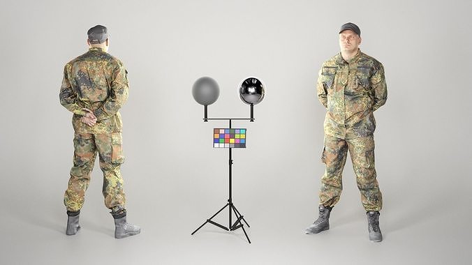  Brave man in military uniform 104 Low-poly 3D model