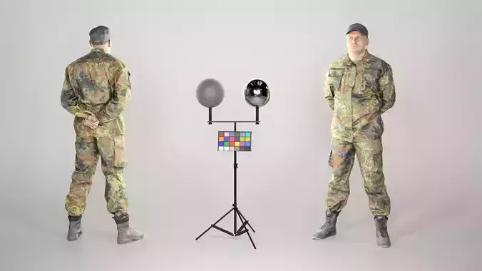  Brave man in military uniform 104 Low-poly 3D model