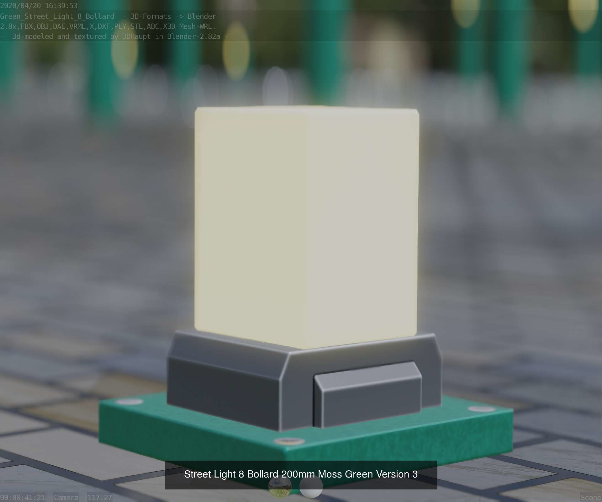 Street Light 8 Bollard All Versions 3D Model Collection_30