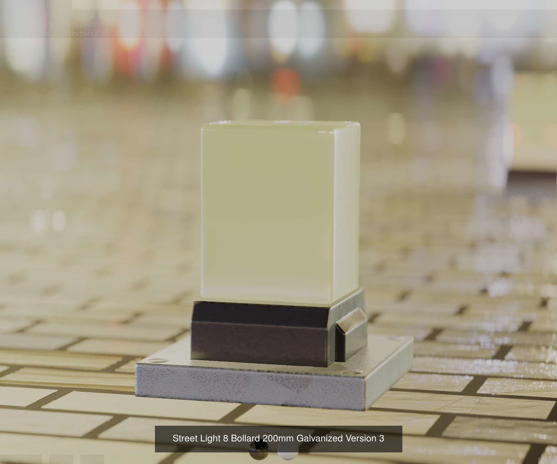 Street Light 8 Bollard All Versions 3D Model Collection_45