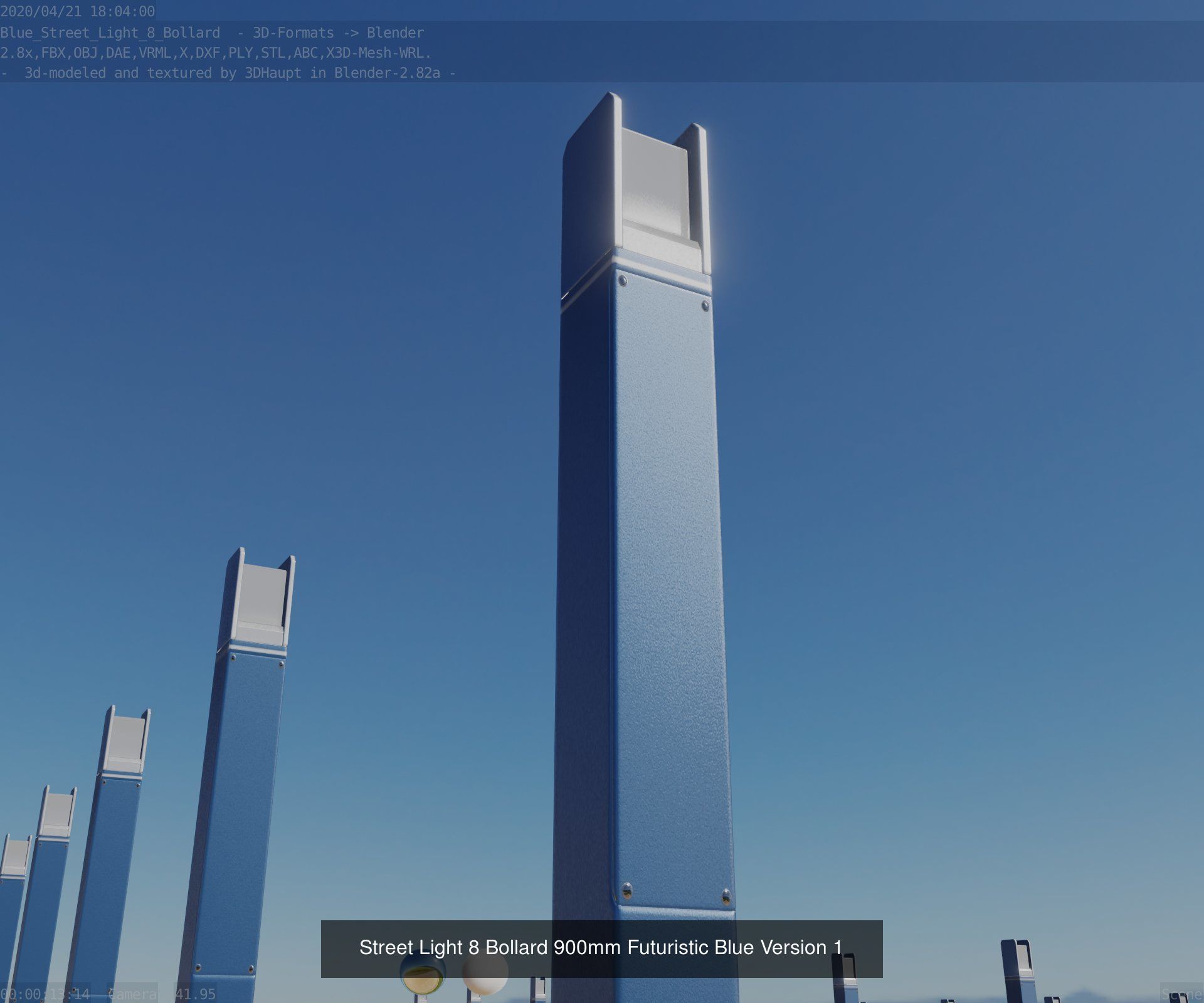 Street Light 8 Bollard All Versions 3D Model Collection_68