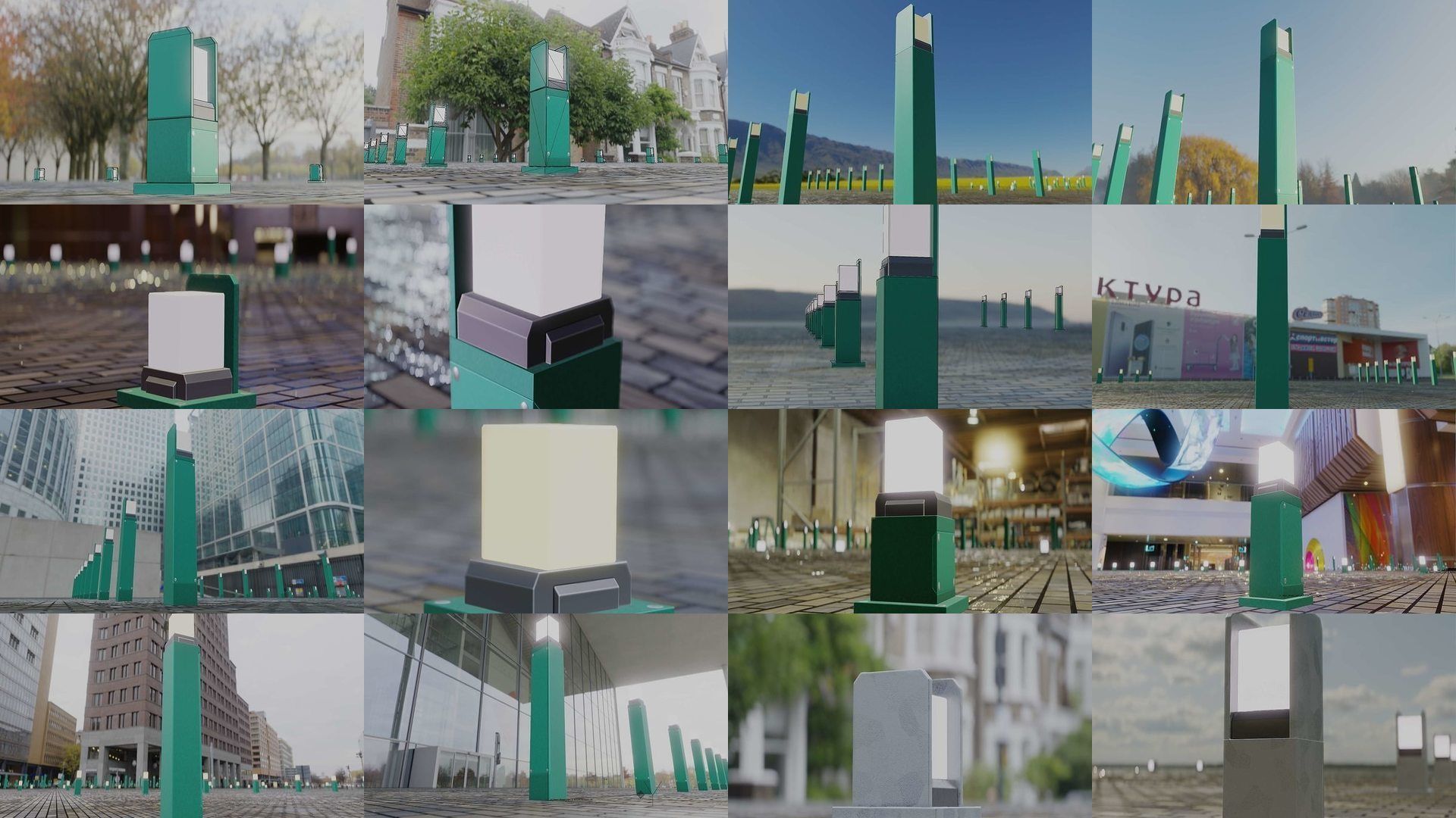 Street Light 8 Bollard All Versions 3D Model Collection_4