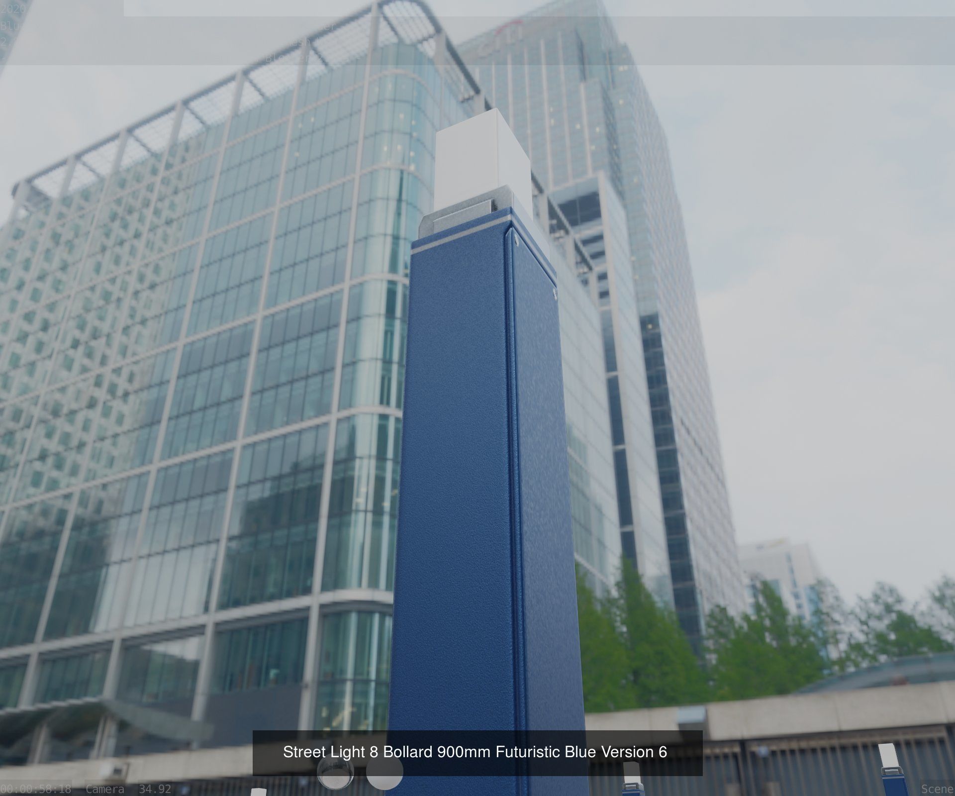 Street Light 8 Bollard All Versions 3D Model Collection_79