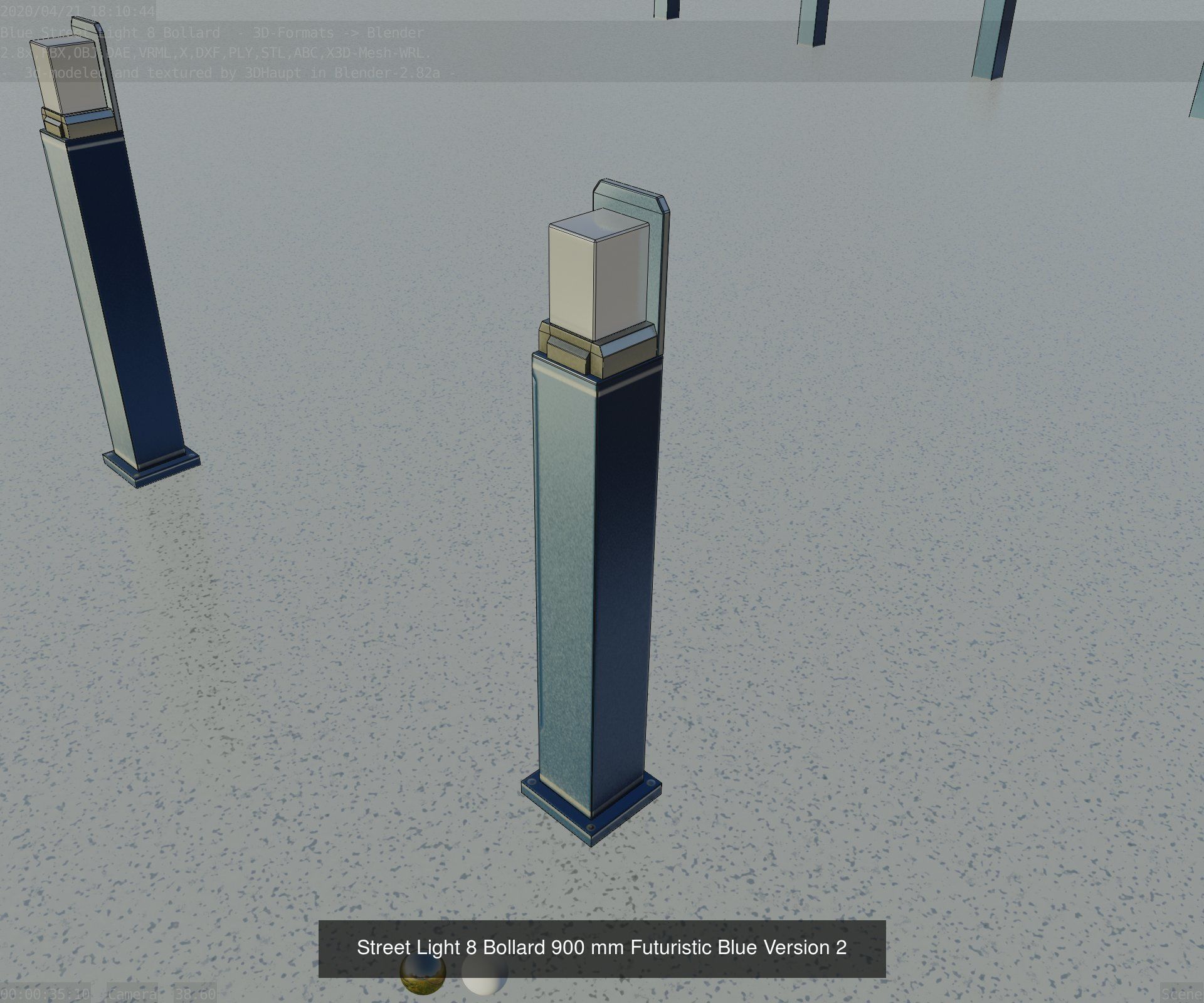 Street Light 8 Bollard All Versions 3D Model Collection_73