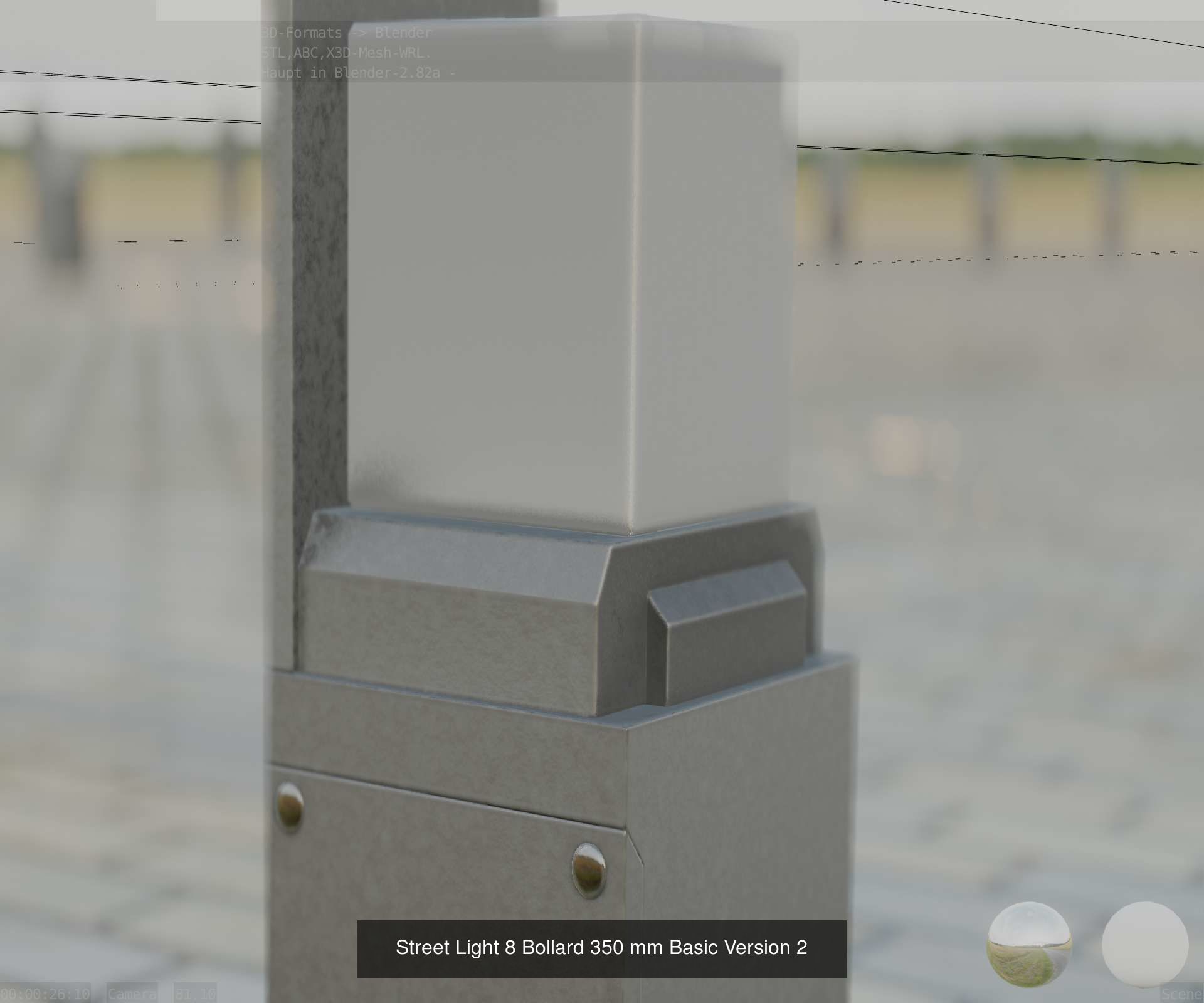 Street Light 8 Bollard All Versions 3D Model Collection_11