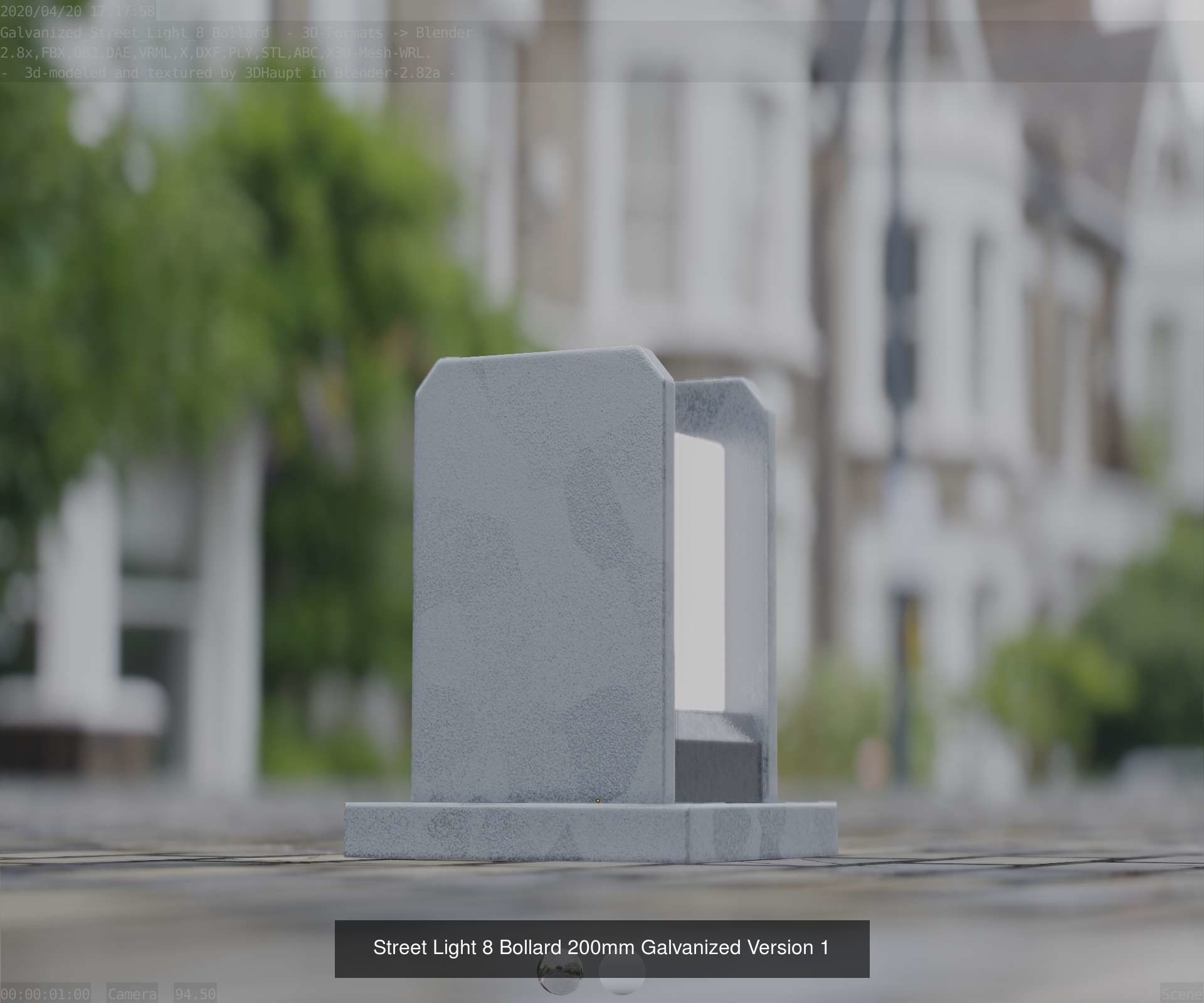 Street Light 8 Bollard All Versions 3D Model Collection_35