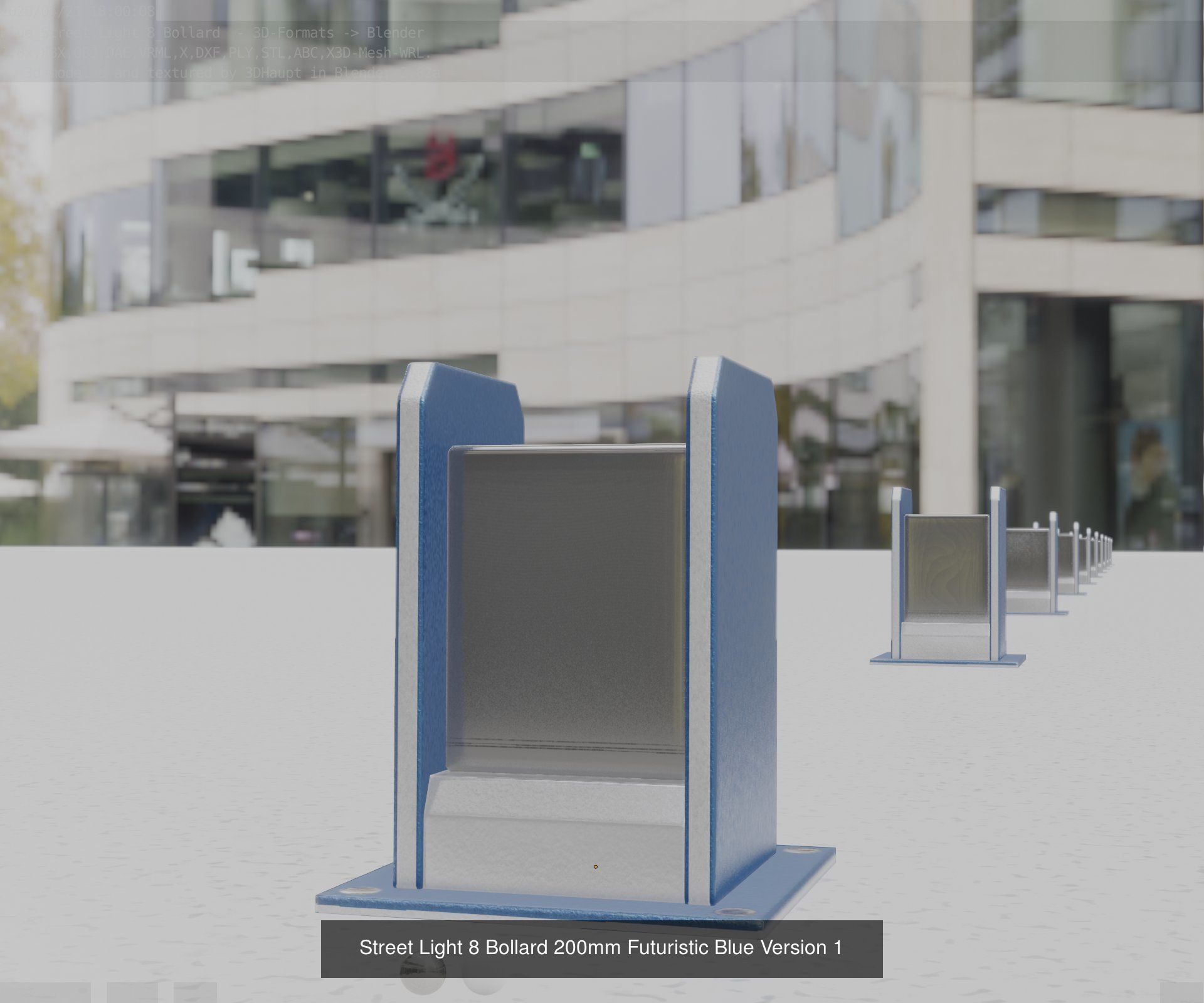 Street Light 8 Bollard All Versions 3D Model Collection_65